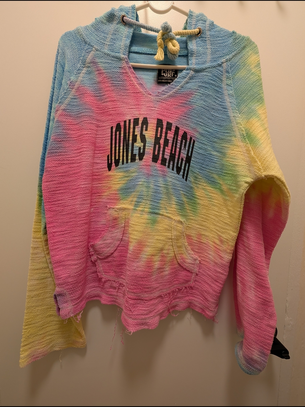 pop Tie-Dye Jones Beach Hoodie - Pink, Blue, Yellow